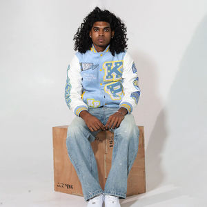 แจ็กเก็ตเบสบอลสำหรับผู้ชายเสื้อแจ็กเก็ตกันหนาวแบบลำลองปกตั้งมีหลายสี - Product Image 2