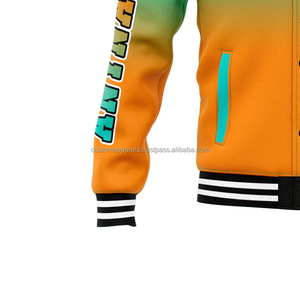 Custom Wool and Leather Varsity <b>Jacket</b> for High School Teams Classic Letterman Style with Front Embroidery Logo and Stand Collar - Product Image 6
