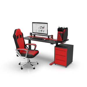 Escritorio para Juegos SMARTDESK con Altura Ajustable, Color Rojo, Superficie de MDF - Product Image 4