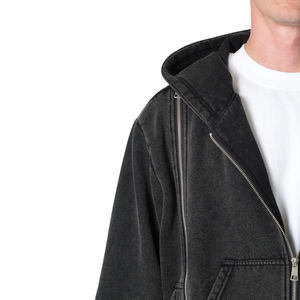 Sudaderas con capucha de lavado ácido de alta calidad para hombre, sudaderas con capucha de lavado ácido de mezcla de algodón de secado rápido con logotipo personalizado para hombre - Product Image 6