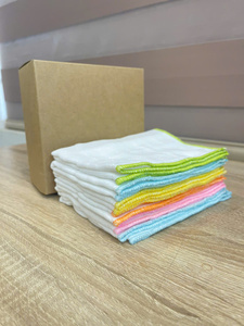 ผ้าฝ้าย100% เป็นมิตรกับสิ่งแวดล้อม25*35ซม. เทคนิคทอแบบแห้งเร็วใช้ซ้ำได้ผ้าเช็ดตัวในครัวแนววินเทจสีทึบ - Product Image 3