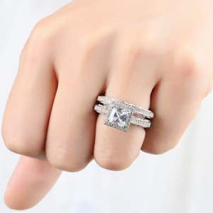 แหวนเงินแท้ทรงเจ้าหญิงเจลิยา ฮาโล พร้อมชุดเครื่องประดับชั้นดี - Product Image 6