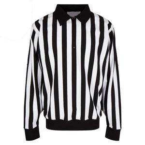 Suéter de Uniforme de Árbitro de Hockey sobre Hielo de Manga Larga, Nombre del Equipo OEM, Brazaletes Naranjas, Patrón Rosa en Blanco, Sublimación Personalizada 100% - Product Image 2