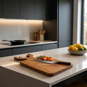 Planche à découper en teck massif pour la cuisine, design durable et écologique avec option de logo personnalisé, ustensiles de cuisine - Product Image 6