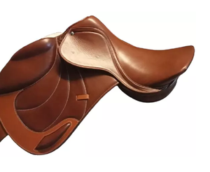 Silla de montar inglesa de piel auténtica de alta calidad al por mayor para montar a caballo, color y tamaño personalizables, origen marrón - Product Image 2