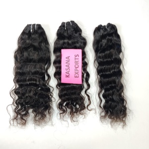 Extensions de cheveux pour femmes vierges noires indiennes non transformées vagues de tissage profond crues en vrac naturelles en gros non traitées chimiquement - Product Image 4