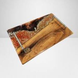 High Quality Single Piece Blue Resin Serving Tray Handmade Design <b>2</b> Brother's Collection RT-082 <b>for</b> - Product Image 3