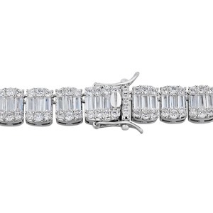Collar de Cadena Cubana con Diamantes de Corte Baguette, Chapado en Plata de Ley 925, con Incrustaciones de Moissanita VVS, Estilo Hip Hop, para Hombre y Mujer, de Lujo - Product Image 2