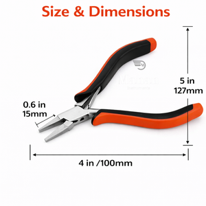 Alicates de Joyería de Punta Plana de 5 Pulgadas (127 mm), Acero Inoxidable, Mandíbula Lisa, Mango Antideslizante de PVC, para Doblar Alambre, Manualidades, MANAN INSTRUMENTS - Product Image 4