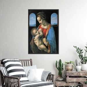 ภาพพิมพ์บนผ้าใบแบบนามธรรมสีน้ำเงินเข้มสไตล์รอธโกสำหรับการตกแต่งสมัยใหม่ กรอบสีดำ - Product Image 1