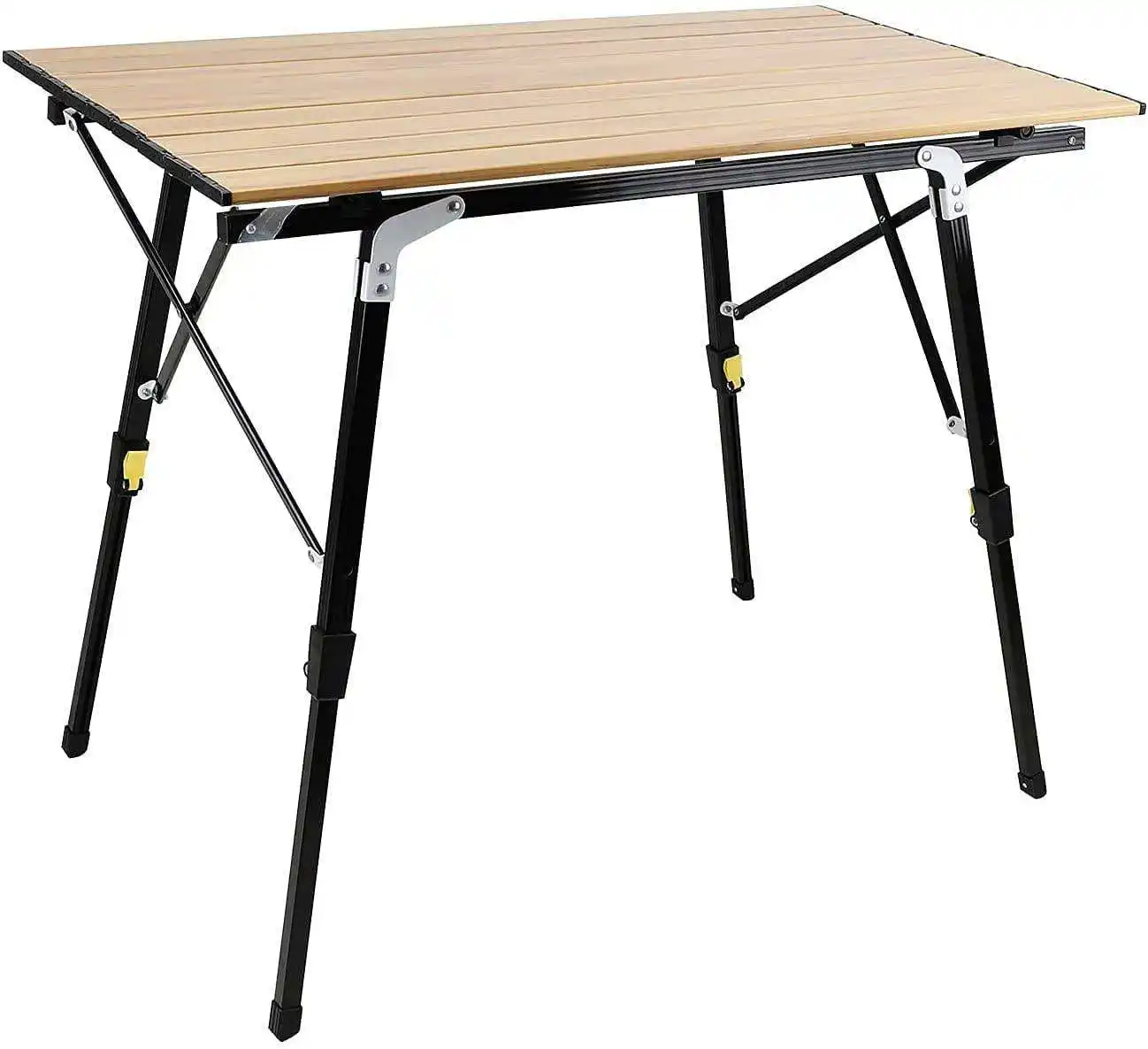 mesas para exteriores Wood Grain Folding Adjustable Table Portable Picnic Table Outdoor Camping Table