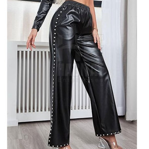 Pantalones de cuero para mujer, de cintura alta, elásticos, suaves, elegantes y duraderos. - Product Image 4