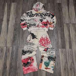 Ensemble survêtement homme 2026 de qualité supérieure, nouveau, personnalisé, avec sweat à capuche zippé et pantalon, imprimé personnalisé délavé à l'acide, style baggy - Product Image 3