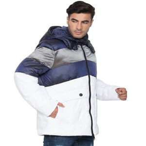 Nueva chaqueta de invierno de moda de alta calidad para hombre, chaqueta acolchada de burbujas con cremallera de Color sólido personalizada, tela de lona - Product Image 2