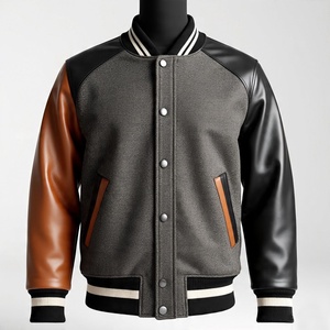 Vêtement de rue de haute qualité en gros OEM, broderie de patch, hommes, devant uni, personnalisable, tissu en laine, baseball, lettreman, varsity - Product Image 2