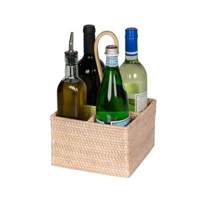 Cesta de Ratán Natural Artex Green Earth, 4 Compartimentos, Hecha a Mano, Ecológica, Moderna, Rectangular, Multiusos, Hecha en Hanói, Vietnam - Product Image 1