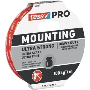 For TESA PRO Ultra Strong 66792 <b>White</b> Mounting <b>Tape</b> 5 m Length and 19 mm Width for Office Use - Product Image 1