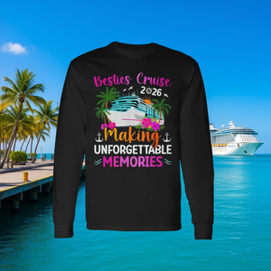 Maglietta a Maniche Lunghe 'Besties 2026 Cruise Trip' per Creare Momenti Indimenticabili - Besties in Crociera - Product Image 3