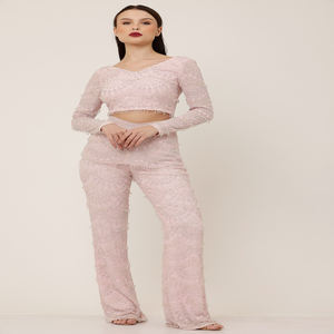 Conjunto de Moda Femenina de la Mejor Calidad con Top y Pantalón a Juego para Ropa Casual de Calle y Uso Diario - Product Image 1