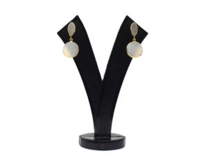 925ต่างหูเม็ดเดี่ยวทำด้วยมือเงินสเตอร์ลิงอัญมณีสีขาวและชุบทองเครื่องประดับแฟชั่นสำหรับเธอ - Product Image 4