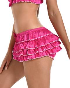 เซ็ตชุดชั้นในมีระบายสำหรับผู้หญิงชุดบรามีโบว์ประดับด้วยจีบชุดชั้นในสไตล์โกธิคพร้อมสายตัดลูกไม้ฟรีสำหรับคอสเพลย์/เครื่องแต่งกาย - Product Image 4