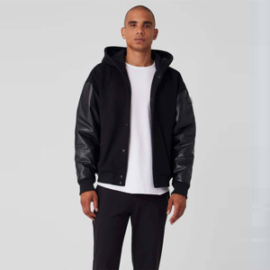 Blouson Bomber Homme Hiver Tendance Manches Classiques Coupe Ajustée Léger Fermeture Boutons Cachés Ourlet Côtelé Logo Avant - Product Image 1