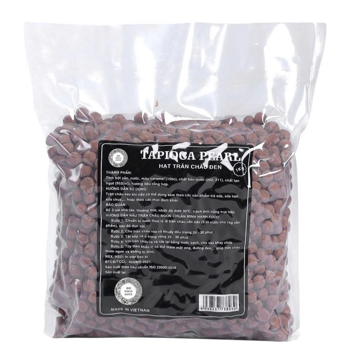 Premium 1kg Golden Tapioca Pearls Popping Commercial Cassava Boba Bubble Tea Ingredients