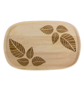 Plateau de service en bois d'acacia fait sur commande plateau de service en bois de forme unique pour des plateaux de dessert d'utilisation de restaurant d'hôtel - Product Image 2