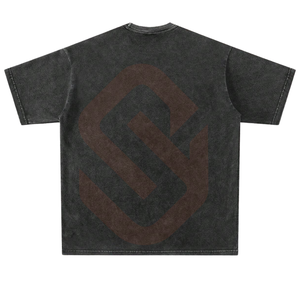 Estilo hip-hop tejido 100% algodón camiseta de hombre lavado ácido ligero personalizado DTG estampado 300 gramos Camiseta de algodón para niños - Product Image 6