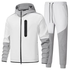 2025 High Quality Custom 2-Piece Breathable Windproof Dustproof Polyester/Cotton Fleece Thickness Men's Tracksuit Set <b>Zip</b>-<b>Up</b> - Product Image 1