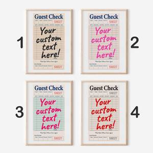Póster de cheque de invitado personalizado SQ, póster de moda <span class=keywords><strong>Funky</strong></span>, carrito de Bar, lienzo impreso Retro, pintura, arte de pared - Product Image 5