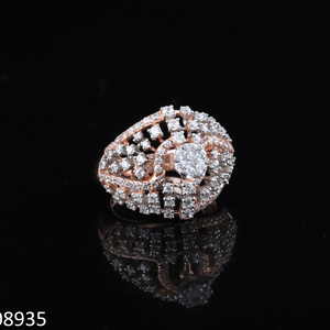 Bague de fiançailles en diamant rond de laboratoire de 1 carat en or rose 14K/18K pour fête à la mode certifiée - Product Image 1