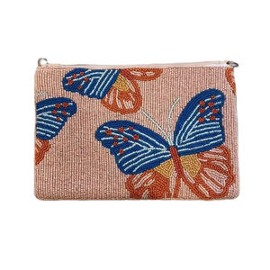 Cartera bordada con diseño de mariposa y cuentas de semillas, venta al por mayor, Mini monedero, mini bolso con cremallera, monedero de Hiba Enterprises - Product Image 1