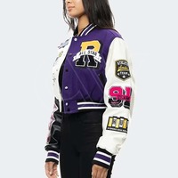 Jaket Varsity Pria Bergaya Laris Manis Lengan Panjang Panjang Reguler Kasual Tahan Angin Untuk Musim Dingin Dapat Disesuaikan Bahan Fleece