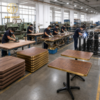 Meubles de restaurant vintage sur mesure Ron Group, table en bois massif, chaise rembourrée en velours, sièges de banquettes commerciales de luxe