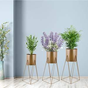 INDIAN HANDMADE Planter with Best Quality Gold Powder Coated Fineshed on Iron Planter and Stand with Best Best Price - Product Image 3