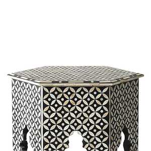 Armario de almacenamiento de madera antiguo moderno hecho a mano al por mayor ecológico negro comedor hogar entrada decoración hueso mopa incrustaciones para Diwali - Product Image 6