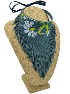 สร้อยคอลูกปัดเมล็ดพร้อมลูกปัดแก้วคริสตัลโคมไฟโดยงานฝีมือ HF - Product Image 2