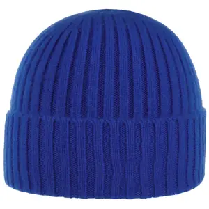 皇家蓝色标志针织豆豆帽子尺寸: 10-16岁男女通用儿童骷髅帽