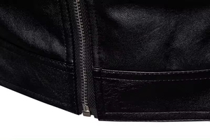 2024 Latest Personalized Fashion <b>Men's</b> Leather <b>Jackets</b>, Autumn <b>Suede</b> Black Color <b>Mens</b> <b>Jacket</b>, Simple Casual Leather Male <b>Jacket</b>. - Product Image 5