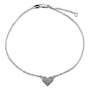 New Arrival Diamond <b>Heart</b> Anklet <b>Bracelet</b> 925 <b>Sterling</b> <b>Silver</b> Jewellery for Women and Girls Wear in Wedding Party's Functions - Product Image 2
