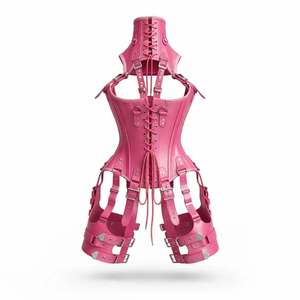 Faja corsé rosa moldeadora de cintura, túnica adelgazante con cierre de gancho y ojo ajustable para uso diario - Product Image 4