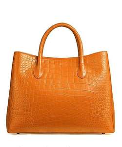 Bolso de Mano Tipo Tote de PU con Patrón de Cocodrilo Negro, Bolso de Hombro con Cremallera, Gran Capacidad, Bolso de Moda para Viajes Diarios - Product Image 3