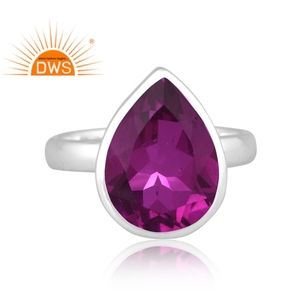 Anillo apilable de piedras preciosas de cuarzo turmalina rubilita doblete de plata de ley fina de última tendencia, fabricante de joyería personalizada - Product Image 3