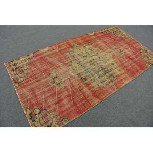 Tapis Vintage en Laine Turque Rouge Vert Traditionnel 38X71 pieds Patchwork Couloir Rectangle Design 10mm Tapis de Chambre en Latex - Product Image 2