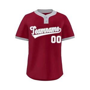 Gran oferta 2024, camisetas de béisbol, camisetas de softbol transpirables sublimadas personalizadas, ropa de softbol con dos botones - Product Image 5