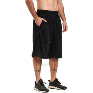 Pantalones cortos de baloncesto transpirables largos y personalizados para hombre, pantalones cortos de secado rápido para gimnasio atlético, ajuste holgado con bolsillos - Product Image 3