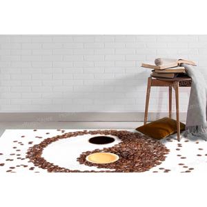 Tapis Yin Yang café, cadeau pour les amateurs de café, tapis marron, tapis doux, tapis doux non tissé - Product Image 3