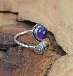 Boho Style 925 Sterling Silver <b>Amethyst</b> Gemstone <b>Ring</b> Jewelry Handmade Silver <b>Ring</b> Jewelry For Women Wedding Gift For Her - Product Image 4