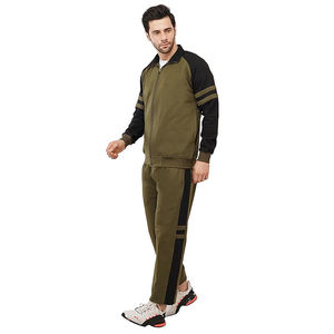 Vêtements d'hiver décontractés pour hommes Survêtement en coton polaire chaud de qualité supérieure avec fermeture à glissière solide Tissu coupe-vent doux et respirant - Product Image 3